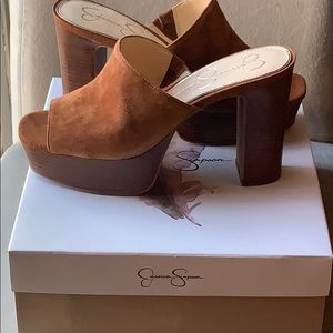Jessica Simpson platform mules